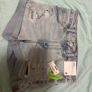 Aeropostale Light Blue High Rise Denim Shorts
